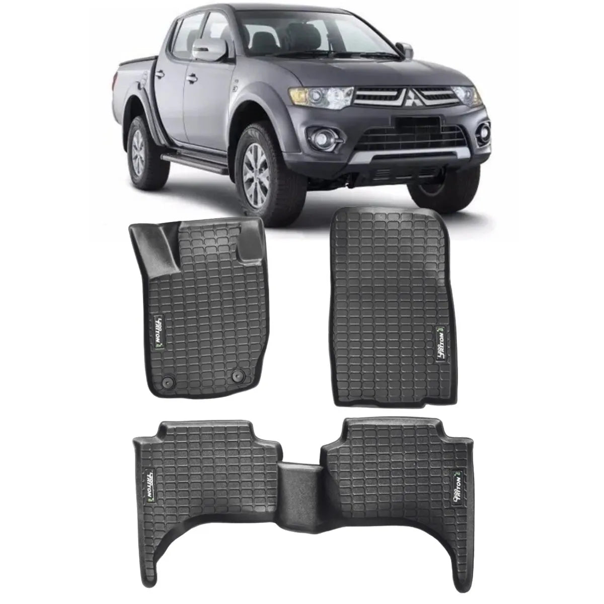 TAPETE TIPO BANDEJA PREMIUM L200 TRITON 2010 A 2017 JOGO COMPLETO