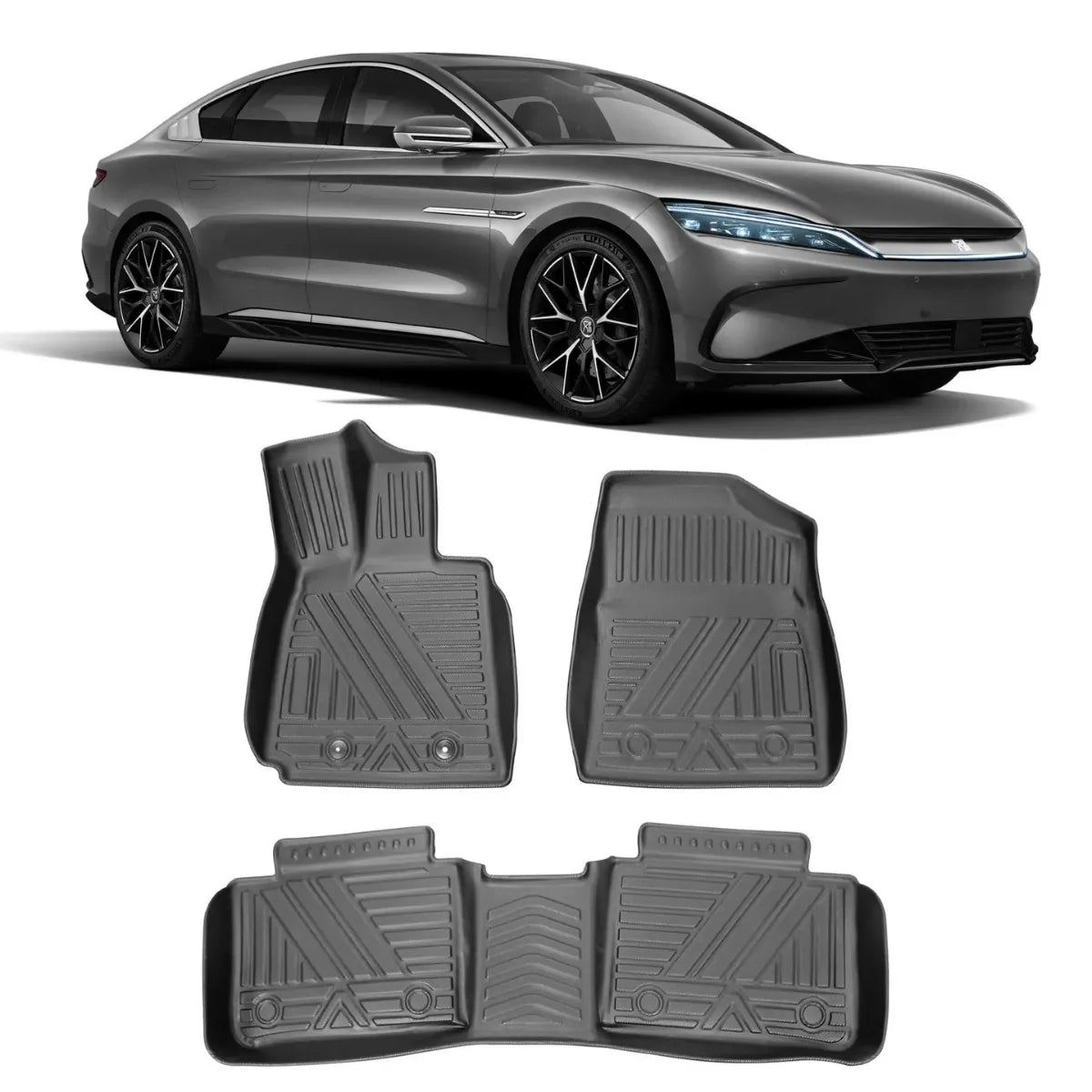 JOGO DE TAPETE BANDEJA PREMIUM BYD HAN EV 2022 A 2026 - COMPLETO