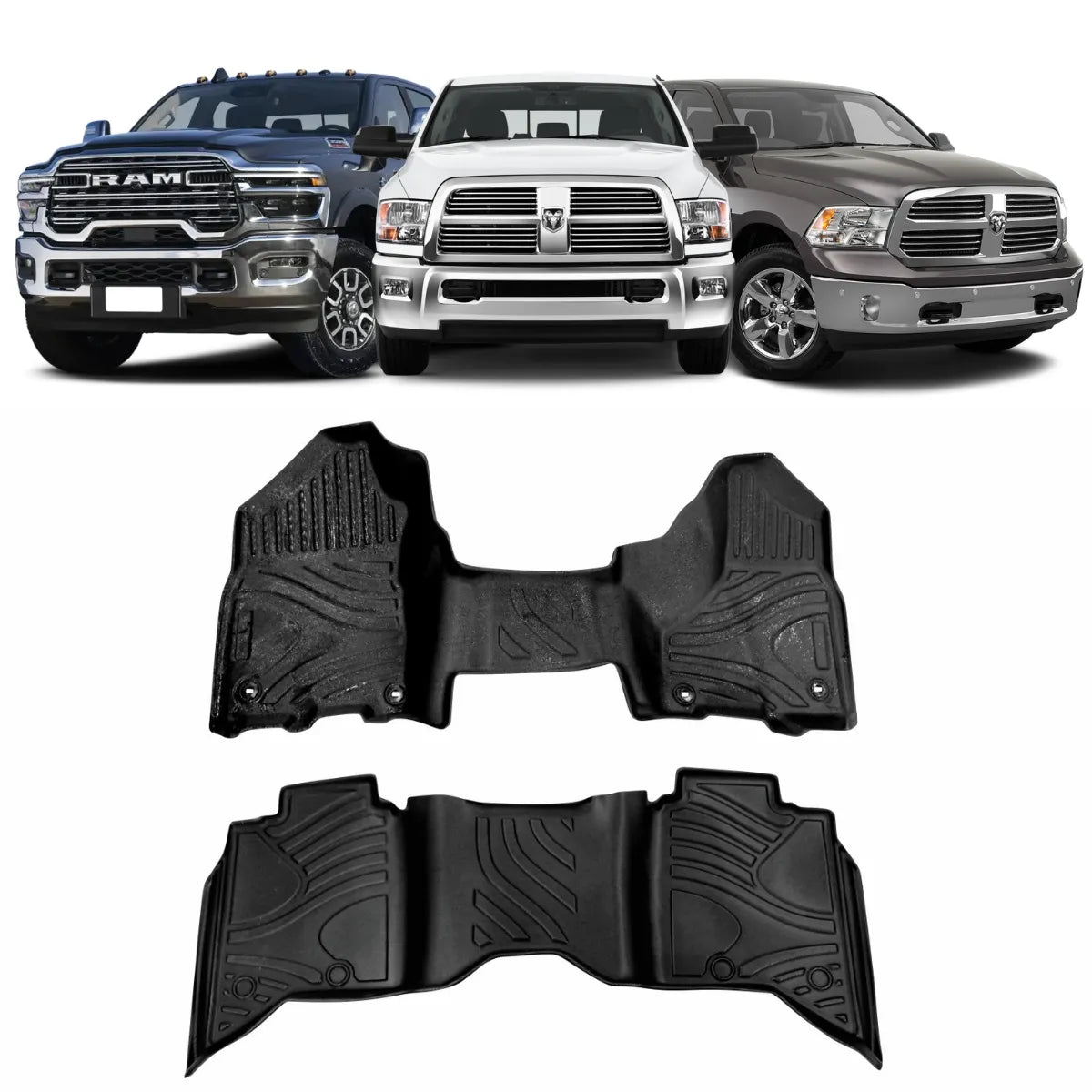 JOGO DE TAPETE BANDEJA PREMIUM RAM 1500 2500 3500 2013 A 2018 - COMPLETO