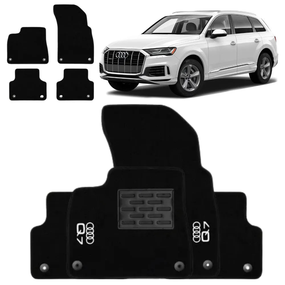 TAPETE CARPETE AUDI Q7 2016 A 2024 PRETO 4 PEÇAS