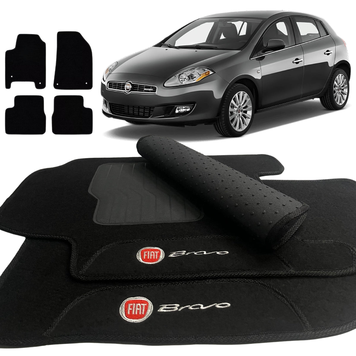 TAPETE CARPETE BRAVO 2011 A 2016 PRETO 4 PEÇAS