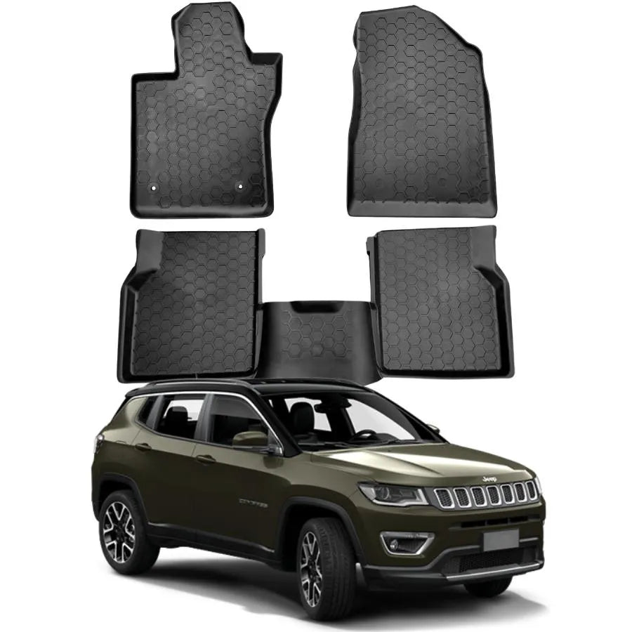 TAPETE BANDEJA COMPASS 2016 A 2024 PRETO 5 PEÇAS