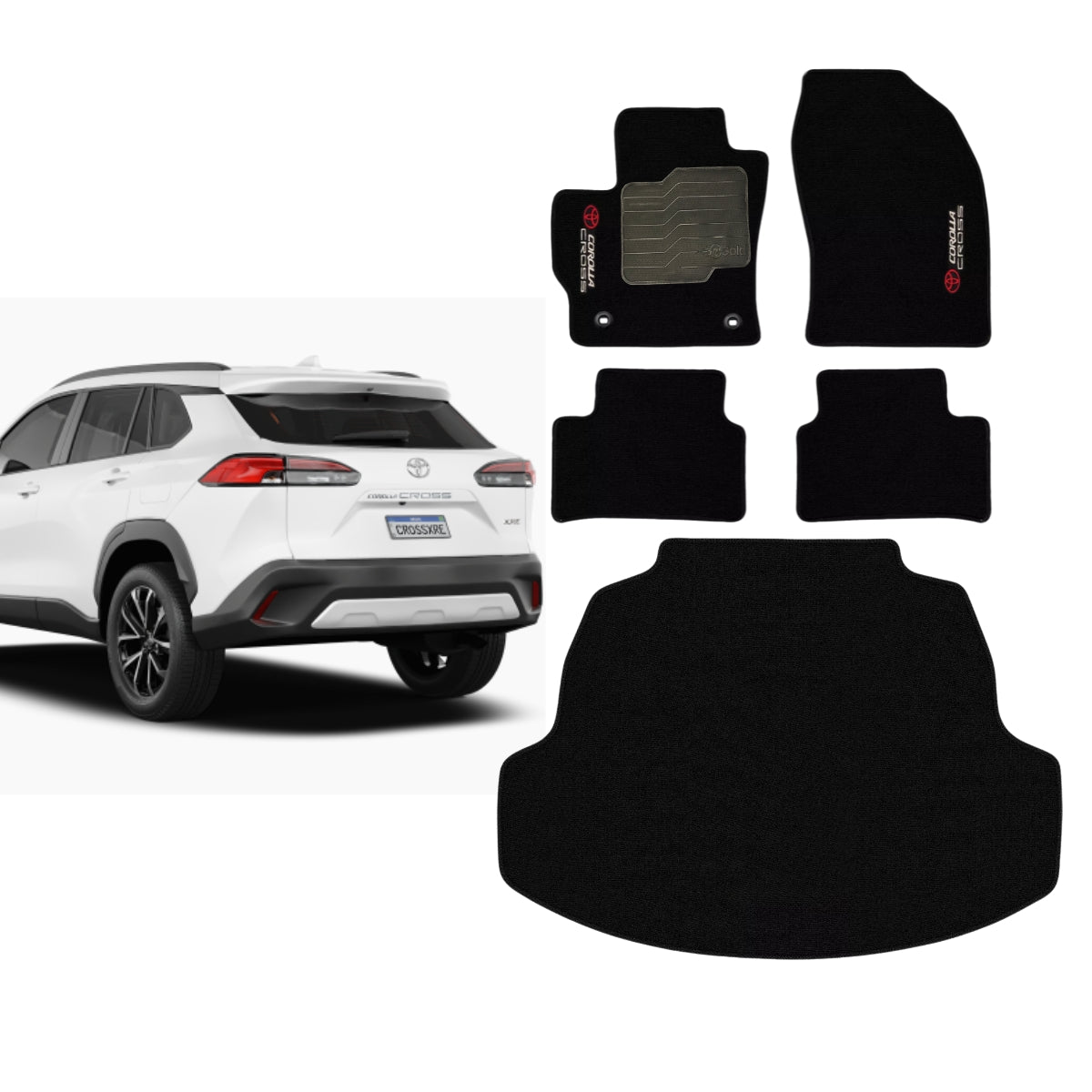 KIT TAPETES CARPETE PORTA MALAS + INTERNOS COROLLA CROSS