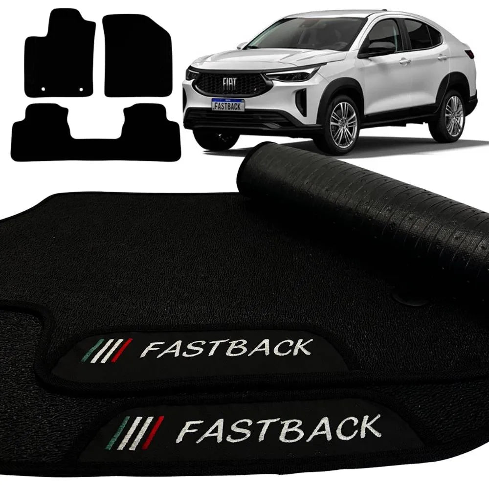 TAPETE BORRACHA PREMIUM FASTBACK 2022 A 2025 3 PEÇAS