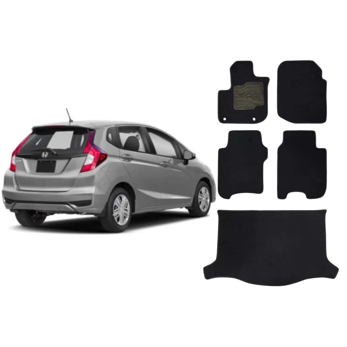 KIT TAPETES CARPETE PORTA MALAS + INTERNOS FIT 2015 A 2021