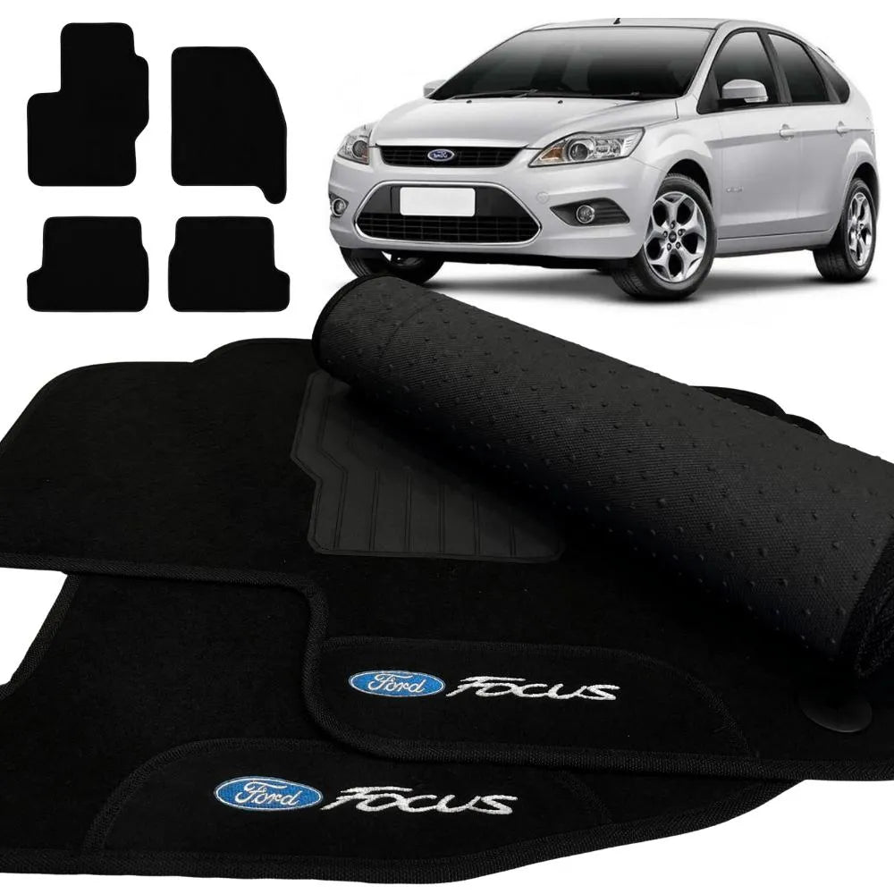 TAPETE CARPETE FORD FOCUS 2009 A 2013 PRETO 4 PEÇAS