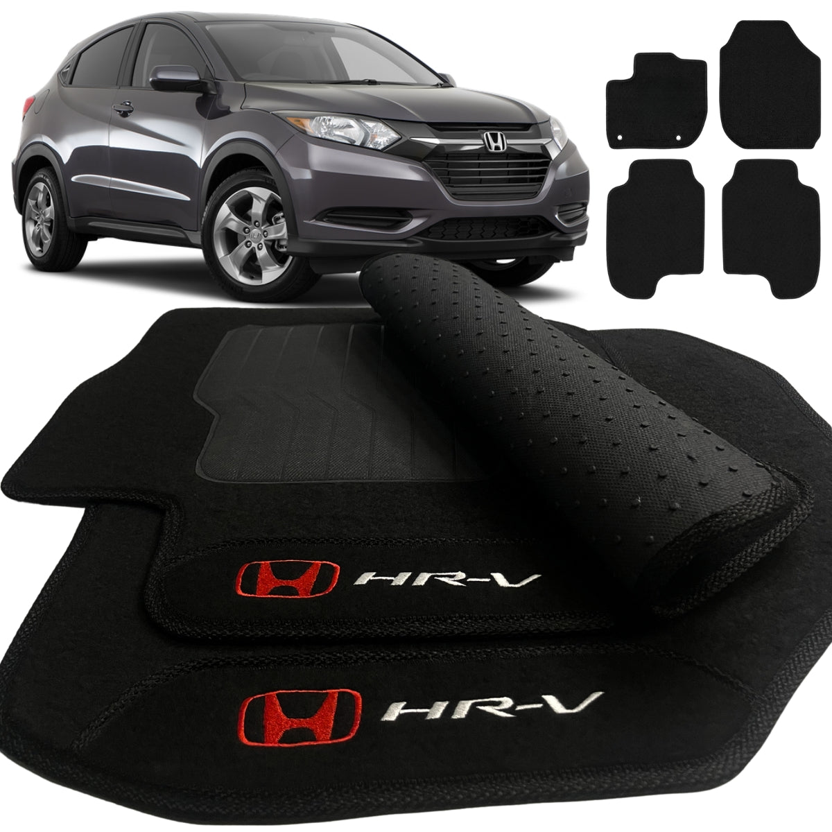 TAPETE CARPETE HRV 2015 A 2021 PRETO 4 PEÇAS