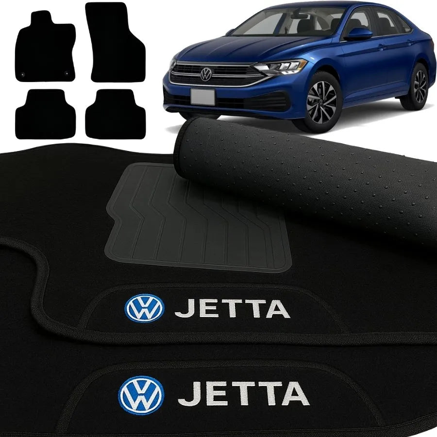 TAPETE CARPETE JETTA 2018 A 2024 PRETO 4 PEÇAS