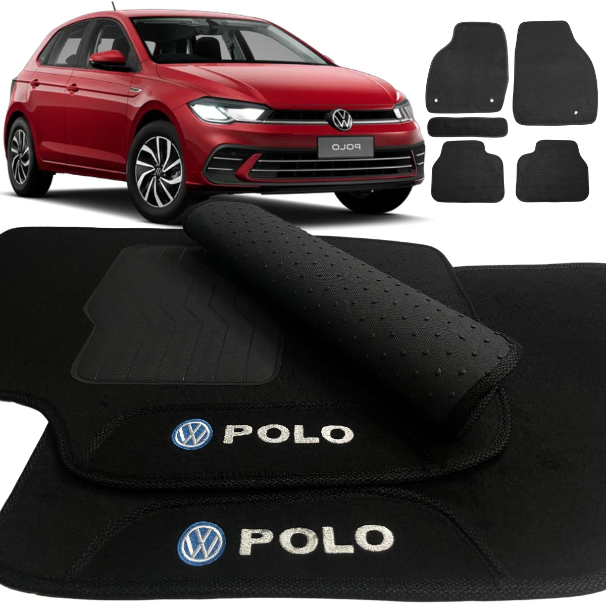 TAPETE CARPETE POLO 2018 A 2024 PRETO 5 PEÇAS