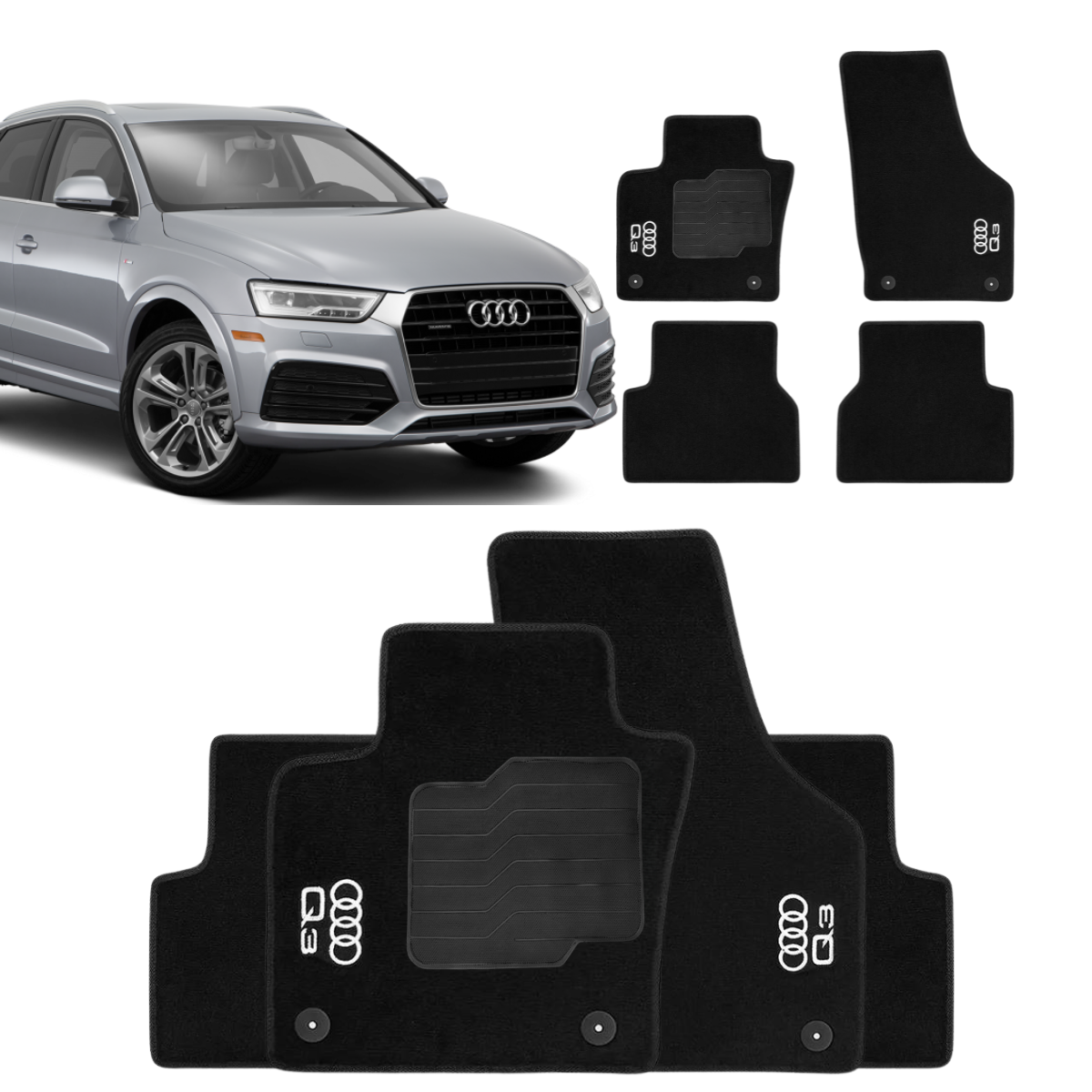 TAPETE CARPETE AUDI Q3 2011 A 2018 5 PEÇAS (PLATAF. U8)