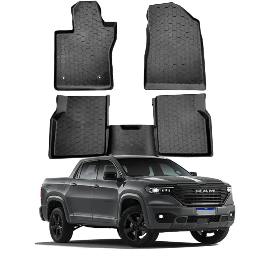 TAPETE BANDEJA RAMPAGE 2024 A 2025 PRETO 5 PEÇAS