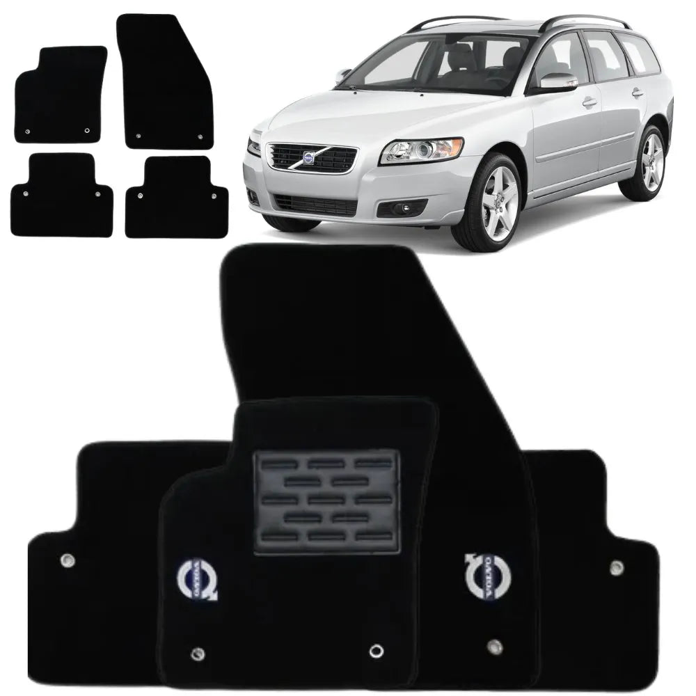 TAPETE CARPETE VOLVO V50 2004 A 2012 PRETO 4 PEÇAS