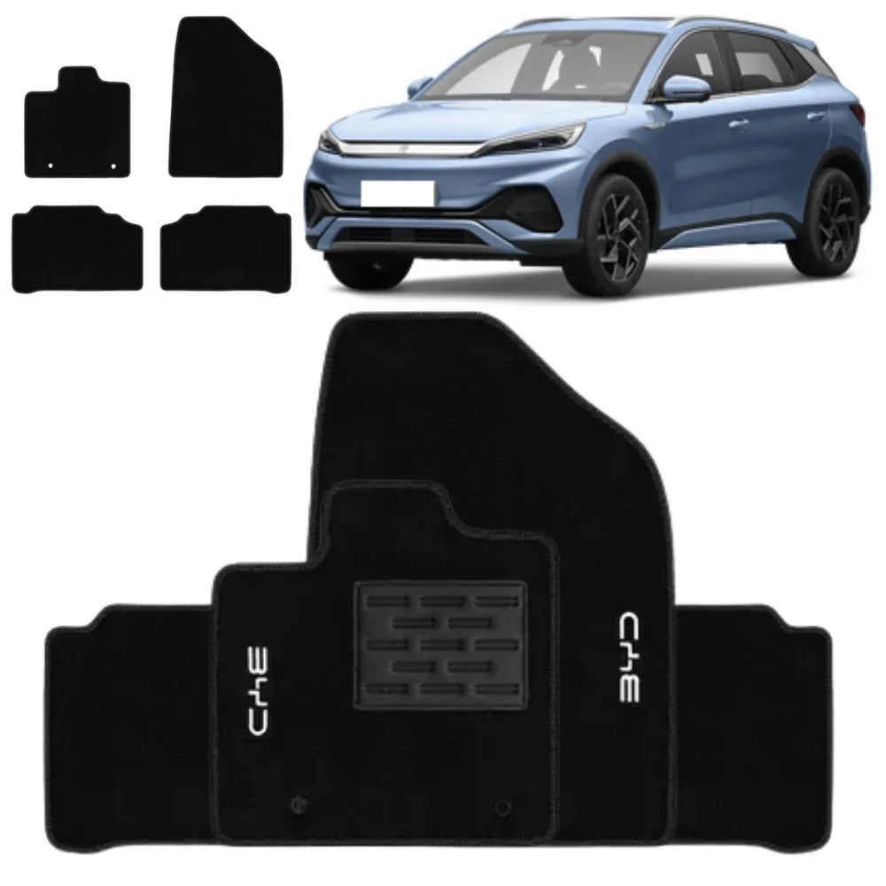 TAPETE CARPETE BYD YUAN PLUS 2023 A 2026 PRETO 4 PEÇAS