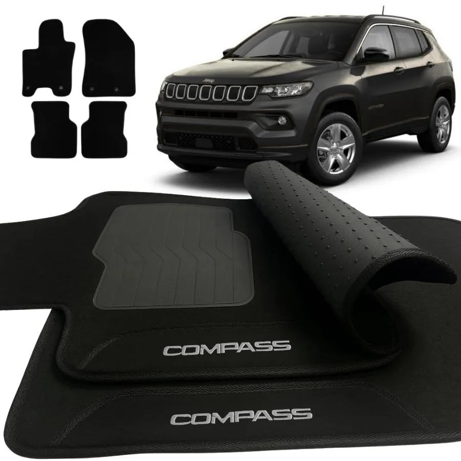 TAPETE CARPETE COMPASS 2016 À 2024 BORDADO 4 PEÇAS