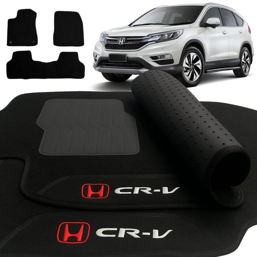 TAPETE CARPETE HONDA CRV 2012 A 2018 PRETO 3 PEÇAS