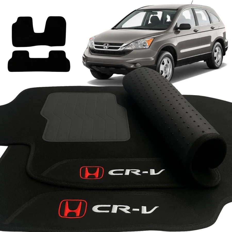 TAPETE CARPETE HONDA CRV 2007 A 2011 PRETO 3 PEÇAS
