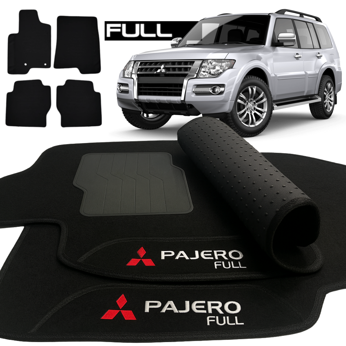 TAPETE CARPETE PAJERO FULL 2000 A 2021 BORDADO 4 PEÇAS